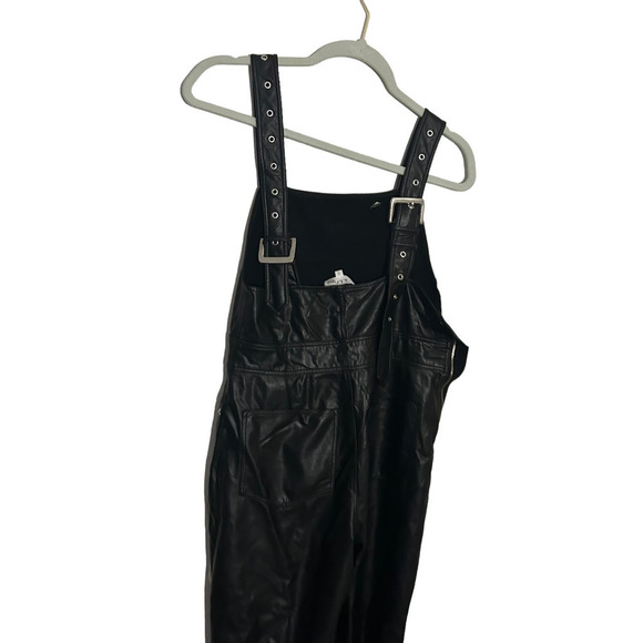 A.L.C. Braelyn Jumpsuit Faux Leather Black Size 4 - Picture 10 of 12